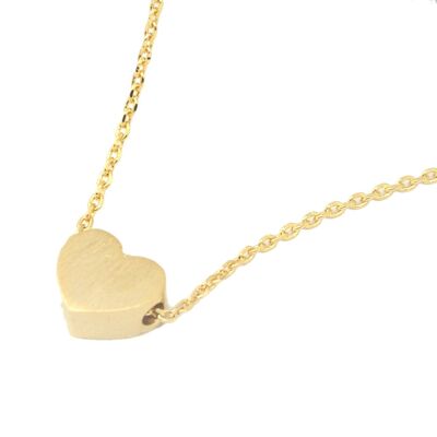 Small heart necklace matt gold