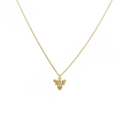 Little bee necklace satin gold