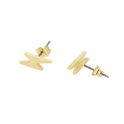 Lightning strike earring gold