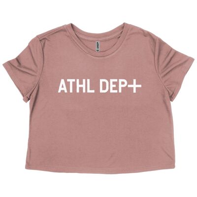 ATHL DEP+ Ladies Flowy Cropped Tee '21 in MAUVE/BLACK/DARK GREY HEATHER - Mauve