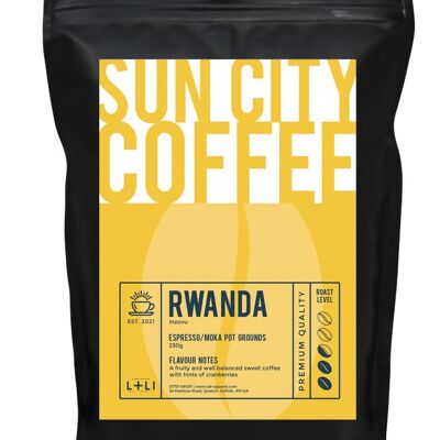 Sun City Coffee - Rwanda - Ground for espresso / Moka pot - 250g