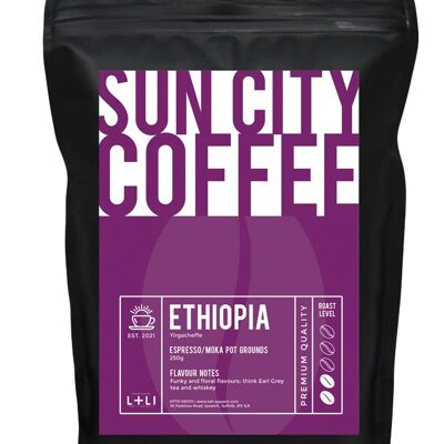 Sun City Coffee - Ethiopia Yirgacheffe - Ground for espresso / Moka pot - 250g