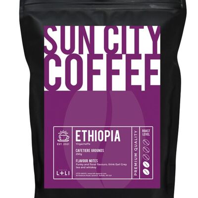 Sun City Coffee - Ethiopia Yirgacheffe - Ground for cafetiere - 250g