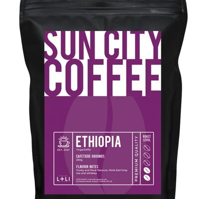 Sun City Coffee - Ethiopia Yirgacheffe - Ground for cafetiere - 250g