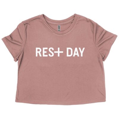 RES+ DAY Ladies Flowy Cropped Tee '21 in MAUVE/DARK GREY HEATHER - Mauve