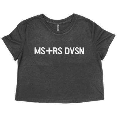 MS+RS DVSN Ladies Flowy Cropped Tee '21 in MAUVE/BLACK/DARK GREY HEATHER - Dark Grey Heather
