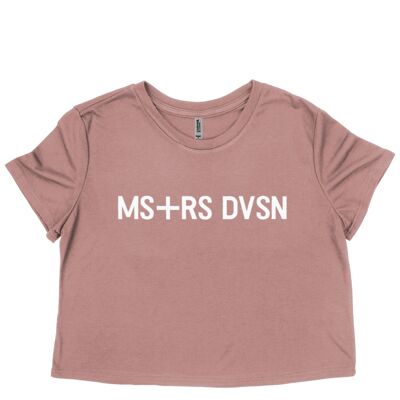 MS+RS DVSN Ladies Flowy Cropped Tee '21 in MAUVE/BLACK/DARK GREY HEATHER - Mauve