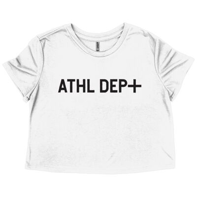 ATHL DEP+ Ladies Flowy Cropped Tee '21 in WHITE