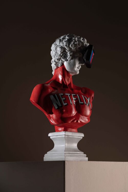 Binge Watcher David, Modern Sculpture for Home Decoration