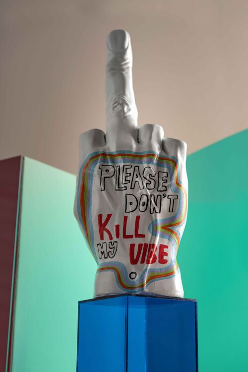 Please Don't Kill My Vibe, Modern Sculpture for Home Decoration