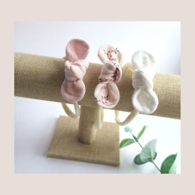 Trio of "roses" knotted headbands