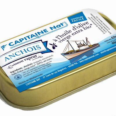 Whole anchovies in organic* extra virgin olive oil - 1/10