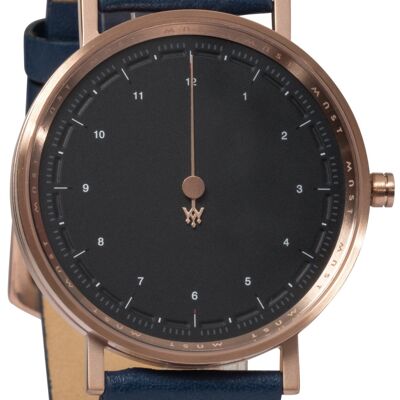 MAST Milano CFO Royal Black BS12-RG504M.BK.18I Montre à quartz pour homme à une aiguille