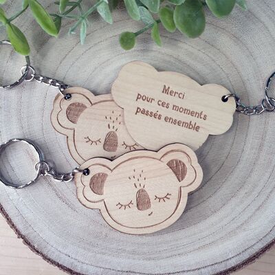 Llavero de madera grabado Koala - Regalo profesora, niñera...