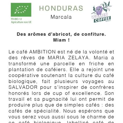 Ambición café orgánico de Honduras MUELLE
