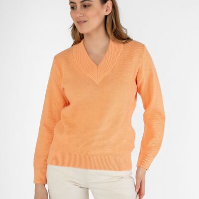 Organic cotton V-neck sweater