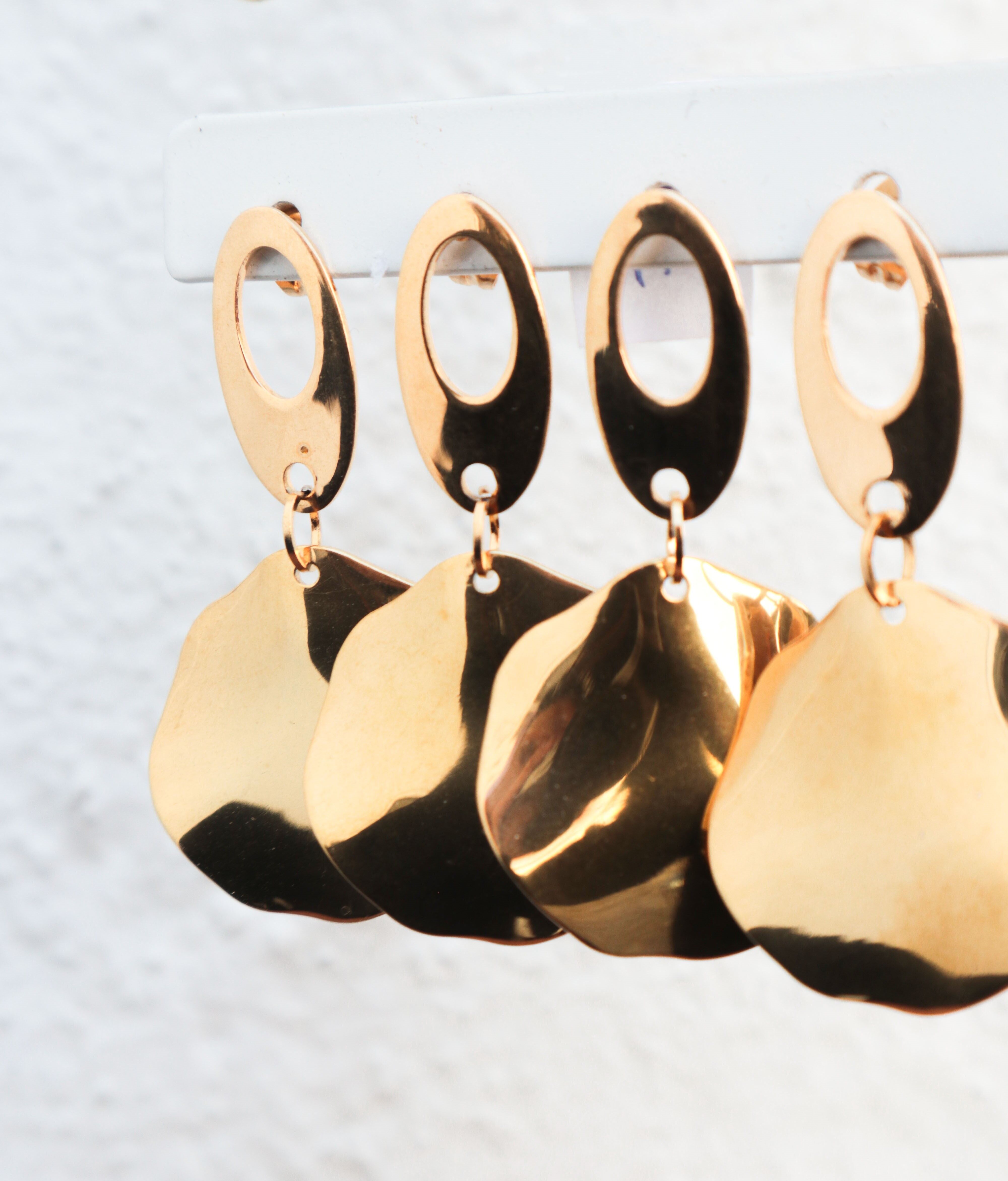 Boucles d'oreilles dorées en acier inoxydable Circle