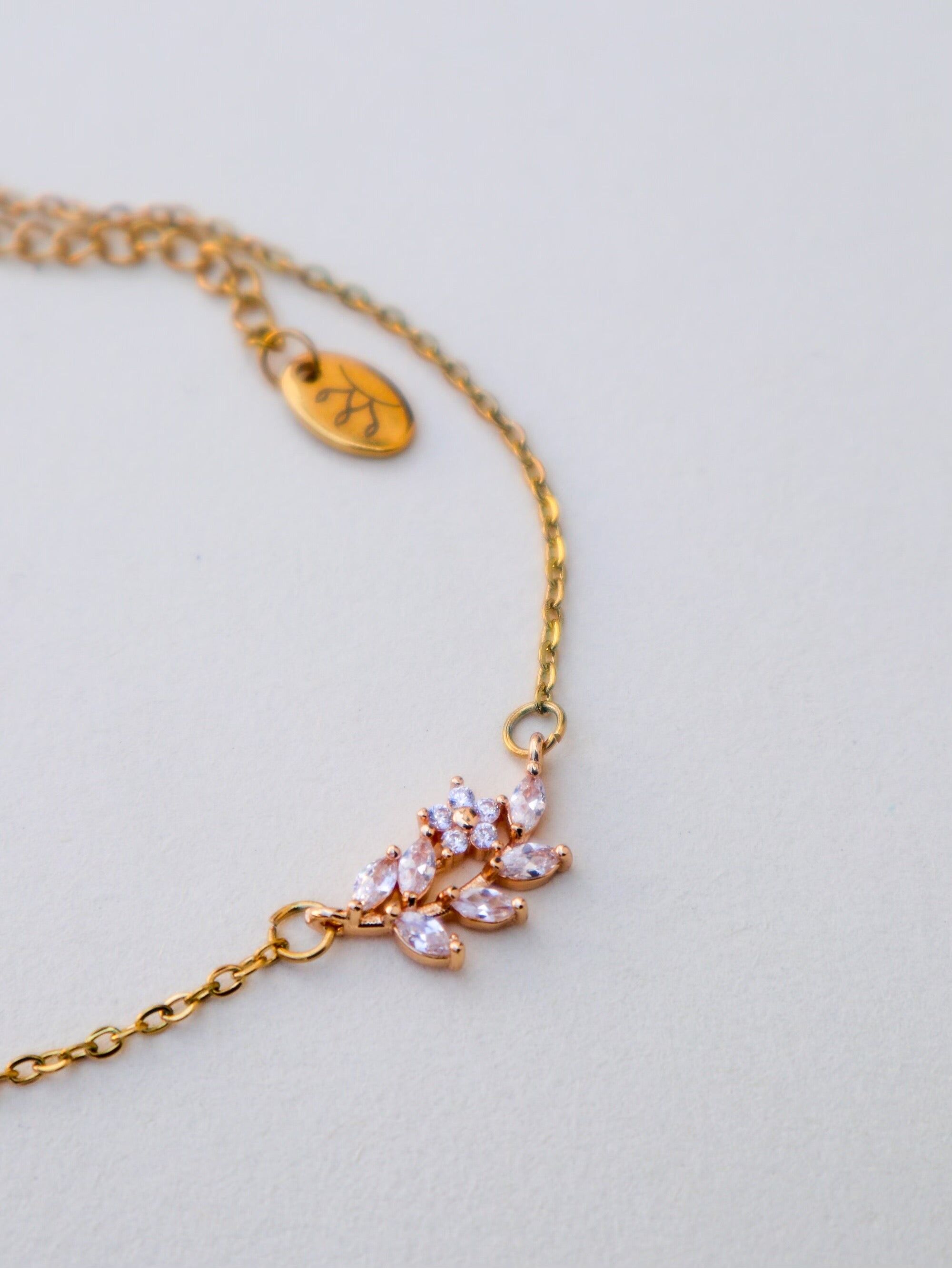 Goldenes Hy-Bride-Kristall-Zirkon-Armband - Grüner Zirkon