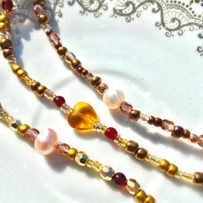Bracelet  Good Deed : Collection Eid 2021 - Camaïeu Chocolat : Coeur ambre