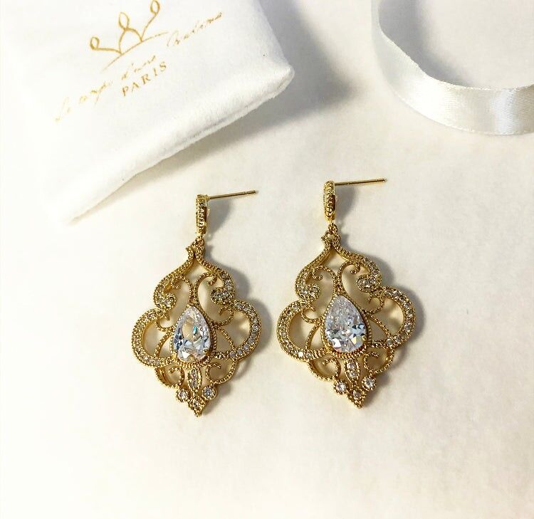 Aimée Vintage orientalische Hochzeitsohrringe