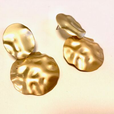 Boucles d'oreilles dorée mat en acier inoxydable  collection Zina