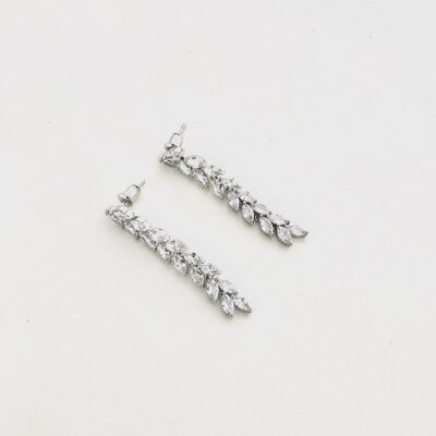 Pendientes de novia follaje oriental chic - 8 filas