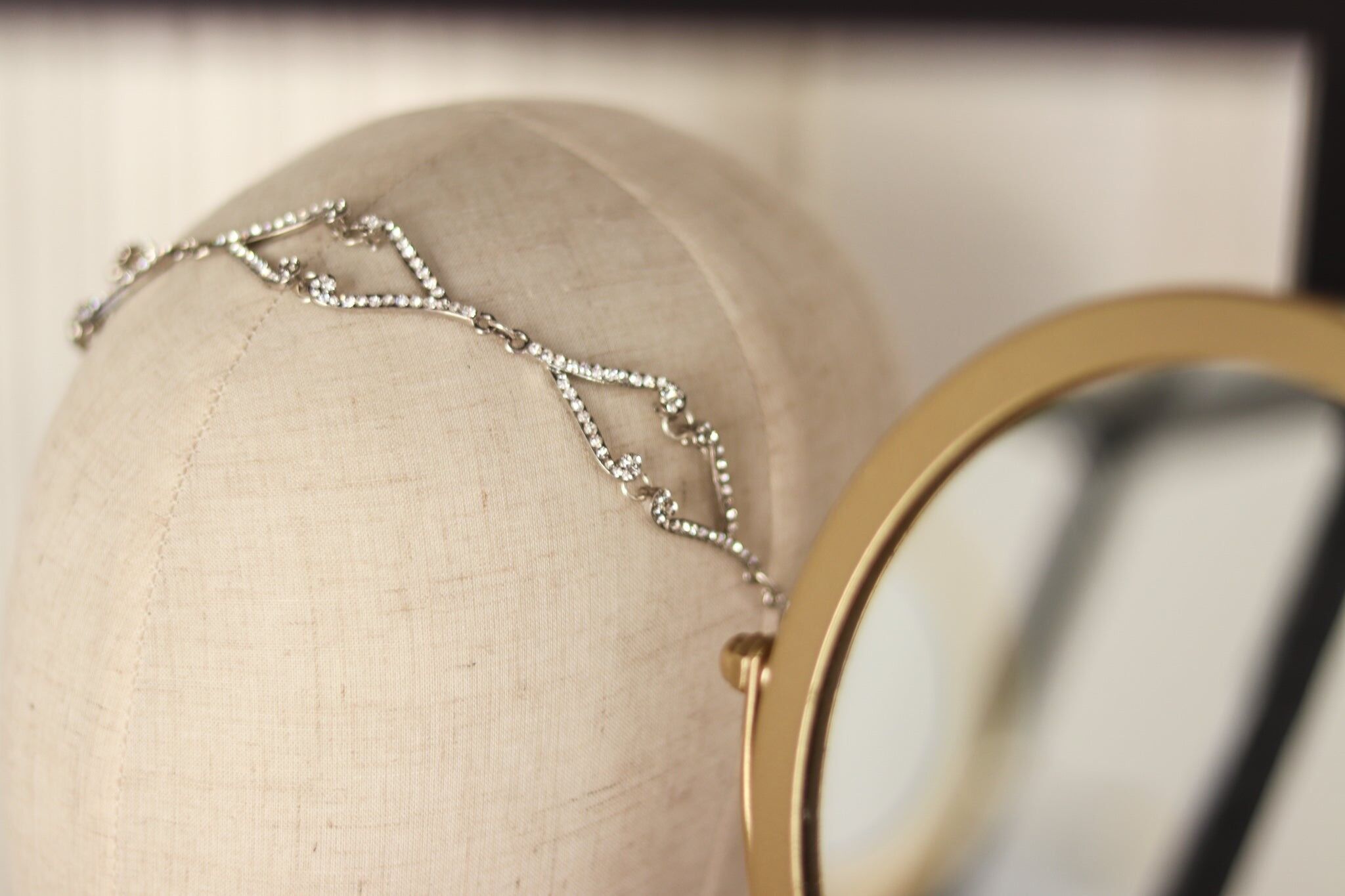 Fascia da sposa orientale con strass Sultane - Raso bianco