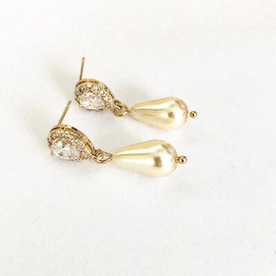 Pendientes de novia oriental chic Amal - Baño de oro amarillo