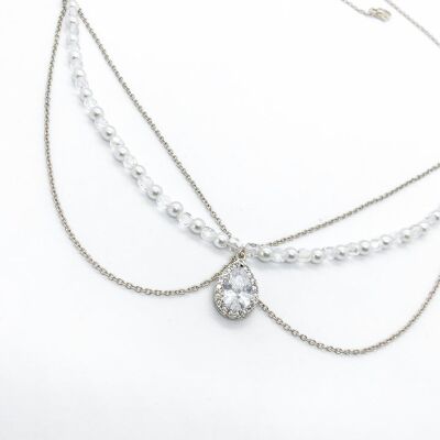 Joya de frente de boda oriental chapada en oro blanco Le Classichic Joaillerie