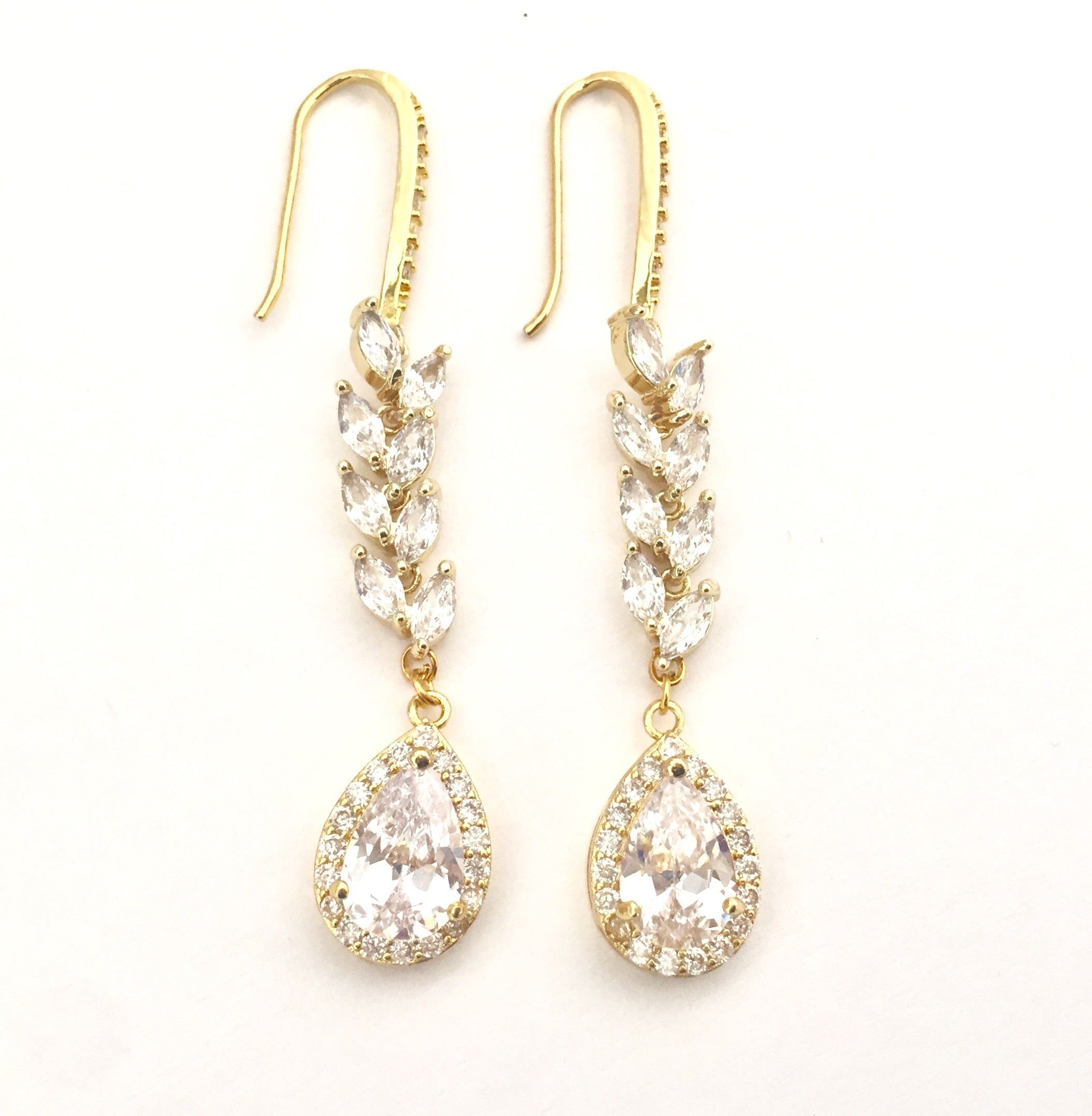 Aurora schicke orientalische Hochzeitsohrringe - rosévergoldet