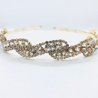 Diadème mariage oriental en strass Tasnim - Plaqué or jaune