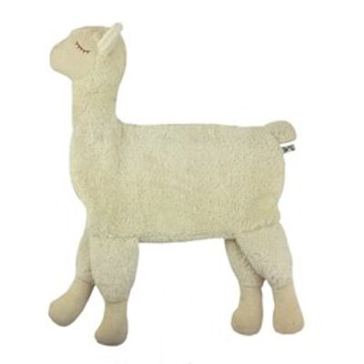 Cojín de peluche orgánico / eco, alpaca, blanco natural, relleno ALP-1 cáscara de espelta orgánica / cáscara de mijo orgánico