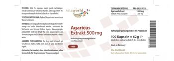 Extrait d'Agaricus 500 mg (100 gélules) 2