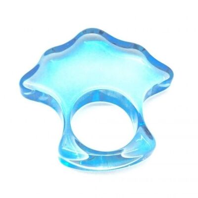 Anello plexiglass dromedario - fluoblu-