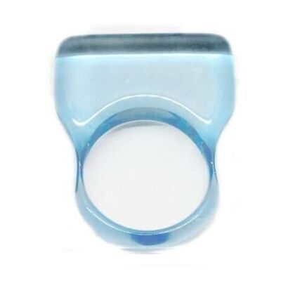 Anello rettangolone plexiglass fluo - fluoblu, grande(per-