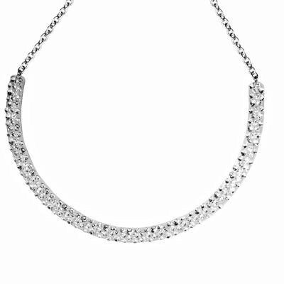 Collana barra mm 8 pave' sparkling jewel - crystal bianco-Mod 1