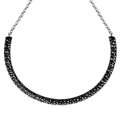 Collana barra mm 8 pave' sparkling jewel - hematite nero,-