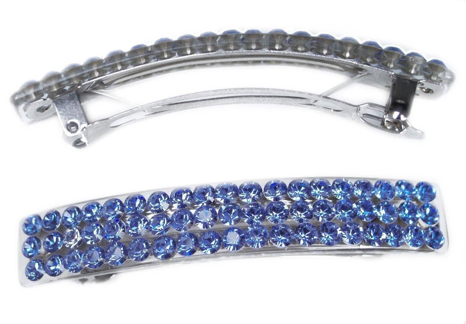 Pasador para el pelo rectangular con pavé de Swarovski - Transparente brillante-Mod 4