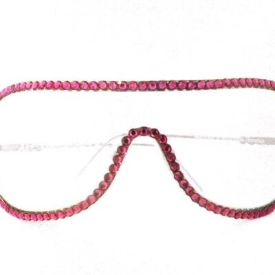 Mascherina occhiali Swarovski - fuxia, trasparente lucido-