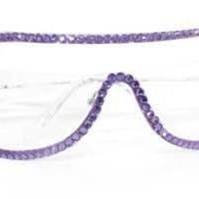 Mascherina occhiali Swarovski - viola, trasparente lucido-