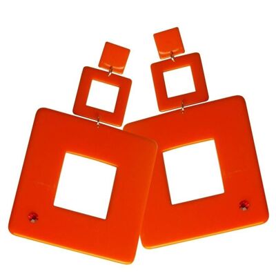 Orecchini pendenti quadrati maxi - biancolatte-