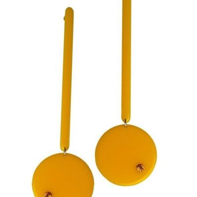 Orecchini pendenti vintage - giallo ocra-