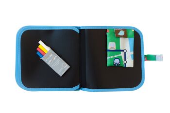 Jaq Jaq Bird: DOODLE IT & GO TRAIN 20x20cm, slate notebook, erasable 1