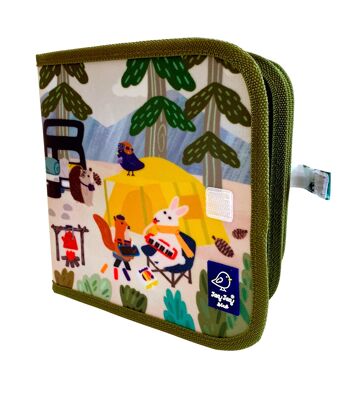 Jaq Jaq Bird: DOODLE IT & GO BJJ & Friends CAMPING 20x20cm, slate notebook, erasable 1