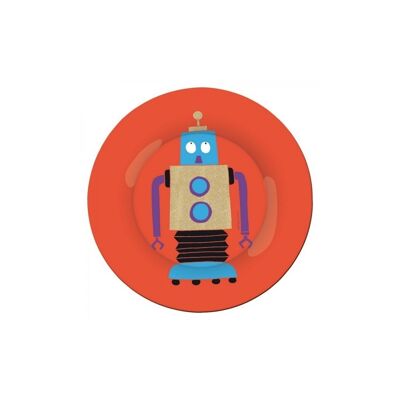 GLITTERING DESSERT PLATE LES ROBOTS ROUGE Ø 20cm