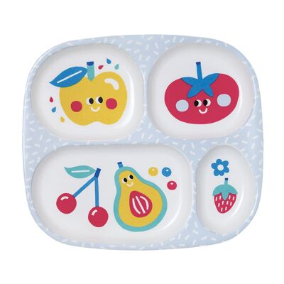 TRAY WITH 4 COMPARTMENTS TUTTI FRUTTI BLUE