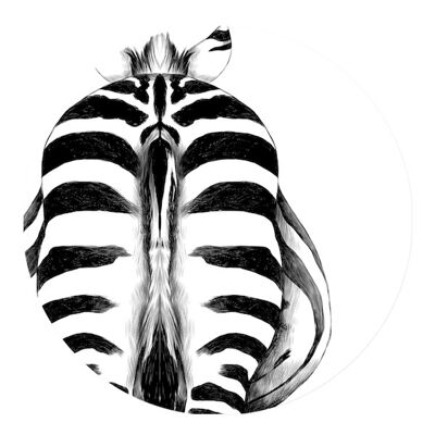 Muurcirkel Zebra sul retro 20 cm