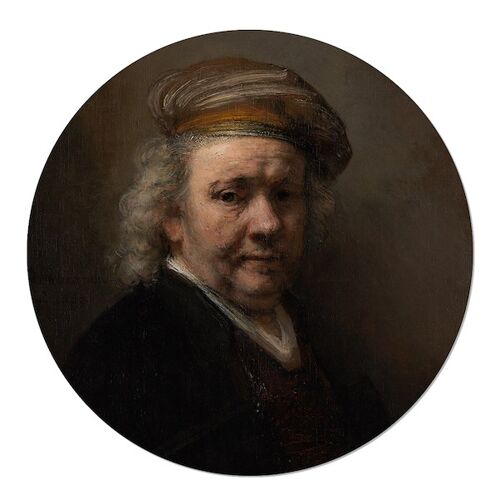 Muurcirkel Zelfportret Rembrandt van Rijn 20cm