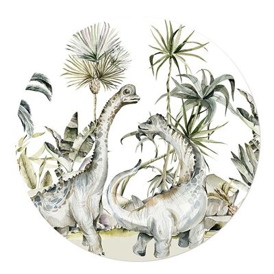 Muurcirkel Dino Jungle wit 20cm