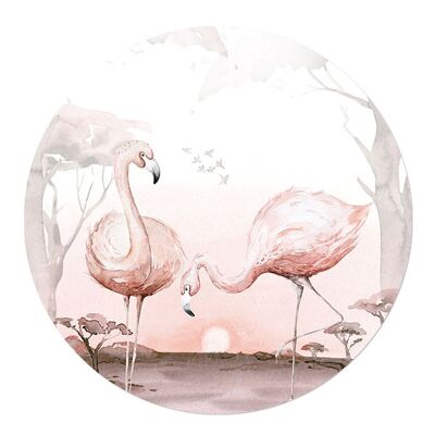 Muurcirkel Afrikaanse Dieren Flamingos 20cm